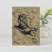 Capricorn Constellation Hevelius 1690 auf Taupe (Stehend Vorderseite)