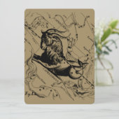 Capricorn Constellation Hevelius 1690 auf Taupe (Stehend Vorderseite)