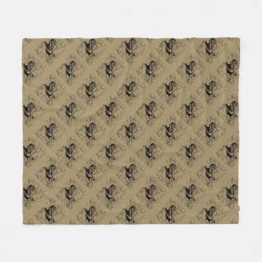 Capricorn Constellation Hevelius 1690 auf Taupe Fleecedecke (Vorderseite (Horizontal))