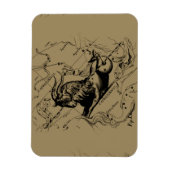 Capricorn Constellation Hevelius 1690 auf Taupe Magnet (Vertikal)