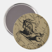 Capricorn Constellation Hevelius 1690 auf Taupe Magnet (Vorderseite/Rückseite)