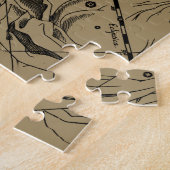 Capricorn Constellation Hevelius 1690 auf Taupe Puzzle (Seite)