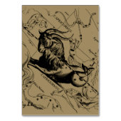 Capricorn Constellation Hevelius 1690 auf Taupe Tischnummer (Vorderseite)