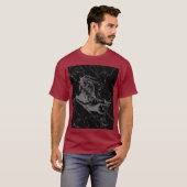 Capricorn Constellation Map Hevelius 1690 auf Blac T-Shirt (Vorne ganz)