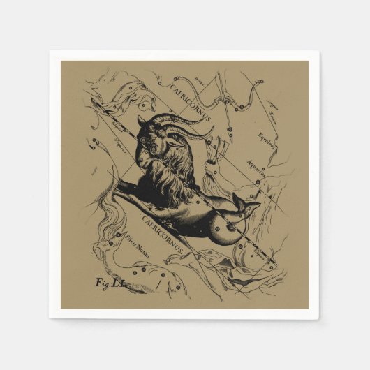 Capricorn Constellation Map Hevelius circa 1690 Serviette (Vorderseite)