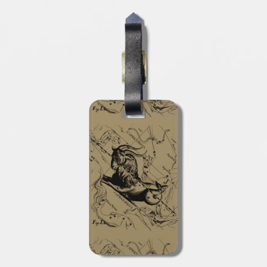 Capricorn Constellation Map Hevelius Gravur Gepäckanhänger (Rückseite vertikal)