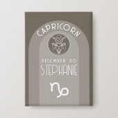 Capricorn Custom Birthday Zodiac - Modernes Design Button (Vorderseite)