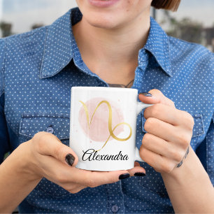 Capricorn Custom Watercolor Zodiac Design Kaffeetasse