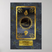 Capricorn Dark Zodiac Astrologie: Schwarzer Goldna Poster (Vorne)