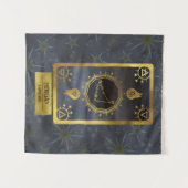 Capricorn Dark Zodiac Astrologie: Schwarzer Goldna Wandteppich (Vorderseite (Horizontal))