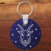 Capricorn das Zodiac-Zeichen der Ziege Schlüsselanhänger (Rückseite)
