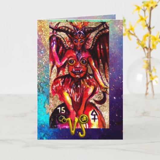 CAPRICORN, DEVIL, TAROT ASTROLOGIE ZODIAC GEBURTST KARTE (Gelbe Blume)