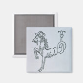 Capricorn (die Ziege) eine Abbildung aus der "Poe Magnet (Vorderseite/Rückseite)