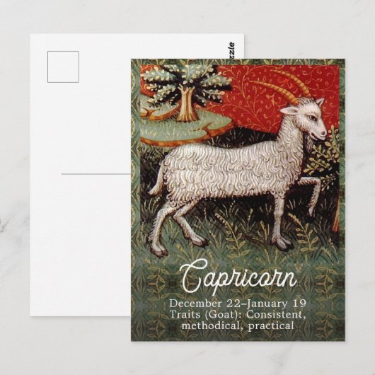 Capricorn die Ziege Zodiac Sign Geburtstagsparty Postkarte (Vorne/Hinten)