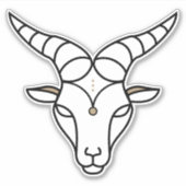Capricorn Earth Schild schwarzes astrologisches Sy Aufkleber (Vorderseite)