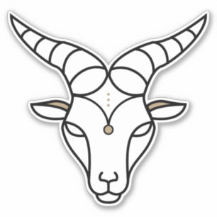 Capricorn Earth Schild schwarzes astrologisches Sy Aufkleber
