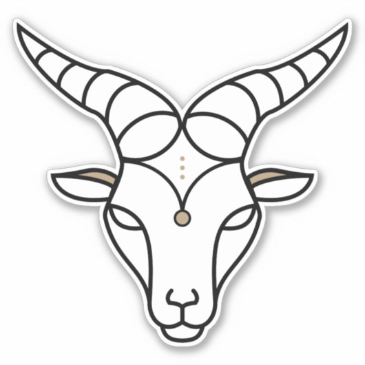 Capricorn Earth Schild schwarzes astrologisches Sy Aufkleber (Vorderseite)
