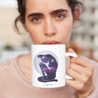 Capricorn Feminine Blue Lila Zodiac Design Kaffeetasse