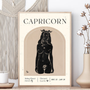 Capricorn Feminine Zodiac Poster