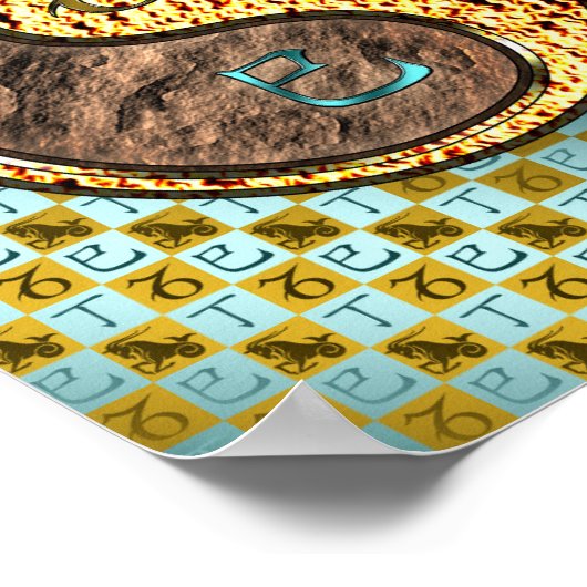 Capricorn & Fire Snake Poster (Ecke)