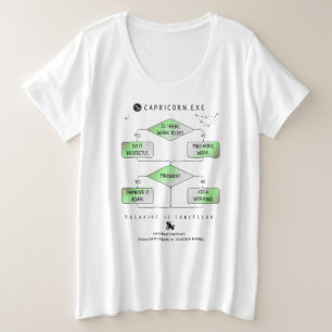 Capricorn Flowchart Funny Zodiac Spaß (farbig) Große Größe T-Shirt