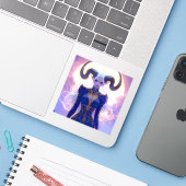 Capricorn-Frau Aufkleber (Laptop mit iPhone)
