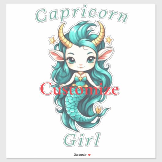 Capricorn Girl Mermaid Thunder_Cove Aufkleber (Blatt)
