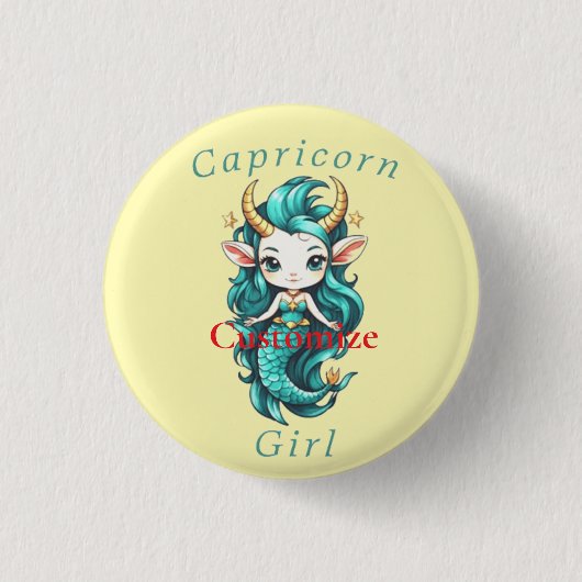 Capricorn Girl Mermaid Thunder_Cove Button (Vorderseite)