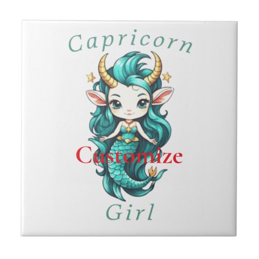Capricorn Girl Mermaid Thunder_Cove Fliese (Vorderseite)