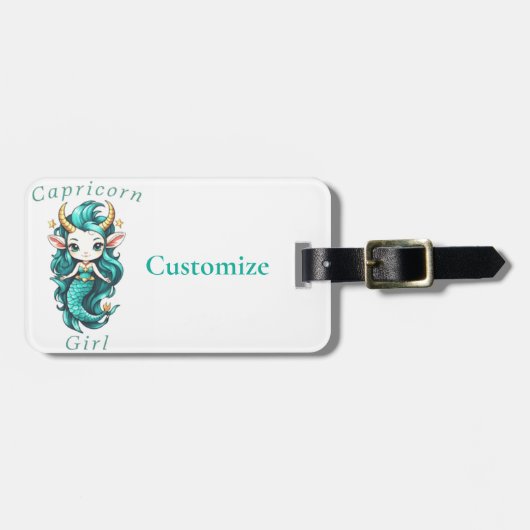 Capricorn Girl Mermaid Thunder_Cove Gepäckanhänger (Vorderseite horizontal)