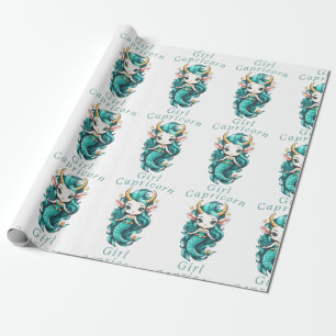 Capricorn Girl Mermaid Thunder_Cove Geschenkpapier