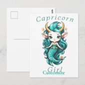 Capricorn Girl Mermaid Thunder_Cove Postkarte (Vorne/Hinten)