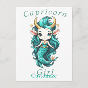 Capricorn Girl Mermaid Thunder_Cove Postkarte