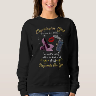 Capricorn Girl Zodiac Geburtstagsdekorationen Frau Sweatshirt