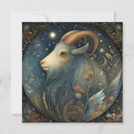 Capricorn Goat Zodiac Astrology Celestial Birthday Karte
