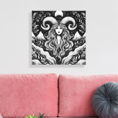 Capricorn Goddess Etching Canvas Wall Art Leinwanddruck (Insitu (Wohnzimmer))