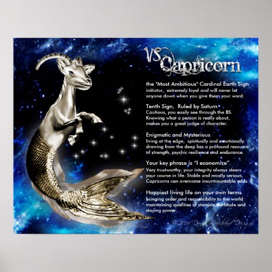 Capricorn-Gold-Merkmale Poster (Vorne)