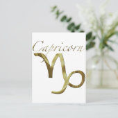 Capricorn-Gold-Symbol Postkarte (Stehend Vorderseite)