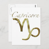 Capricorn-Gold-Symbol Postkarte (Vorne/Hinten)