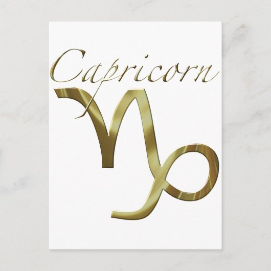 Capricorn-Gold-Symbol Postkarte (Vorderseite)