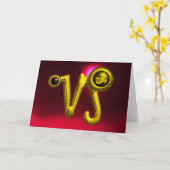 CAPRICORN Gold Zodiac Birthday Jewel, Red Ruby Karte (Gelbe Blume)