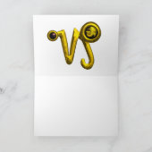 CAPRICORN Gold Zodiac Birthday Jewel, Red Ruby Karte (Innenseite)