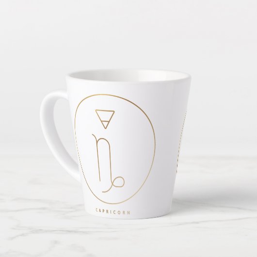 Capricorn Gold Zodiac Emblem Milchtasse (Linke Ecke)