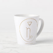 Capricorn Gold Zodiac Emblem Milchtasse (Rechte Ecke)