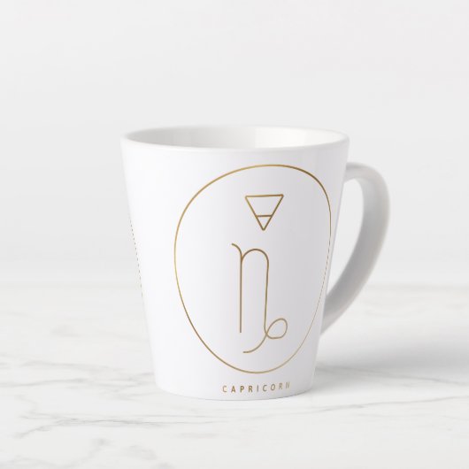 Capricorn Gold Zodiac Emblem Milchtasse (Rechte Ecke)