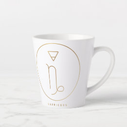Capricorn Gold Zodiac Emblem Milchtasse