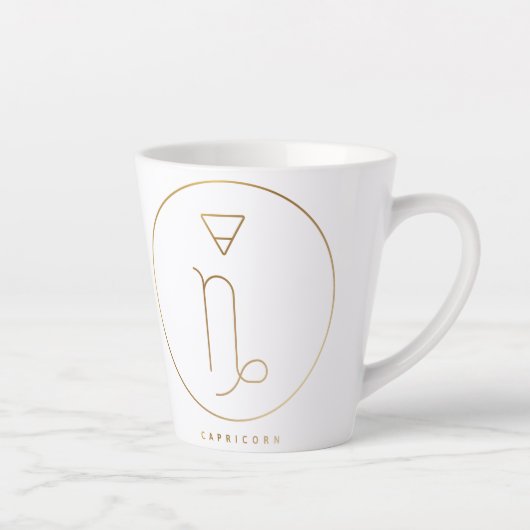 Capricorn Gold Zodiac Emblem Milchtasse (Rechts)