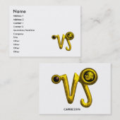 CAPRICORN GOLD ZODIAC SIGN JEWEL VISITENKARTE (Vorne/Hinten)