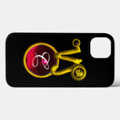 CAPRICORN GOLD ZODIAC SIGN RED RUBY MONOGRAM Case-Mate iPhone HÜLLE (Rückseite (Horizontal))