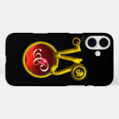 CAPRICORN GOLD ZODIAC SIGN RED RUBY MONOGRAM Case-Mate iPhone HÜLLE (Rückseite (Horizontal))